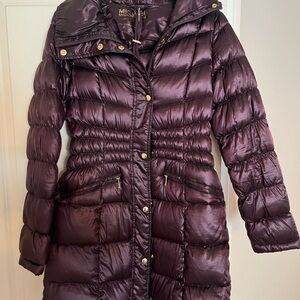 Michael Kors Purple Long Puffer Coat